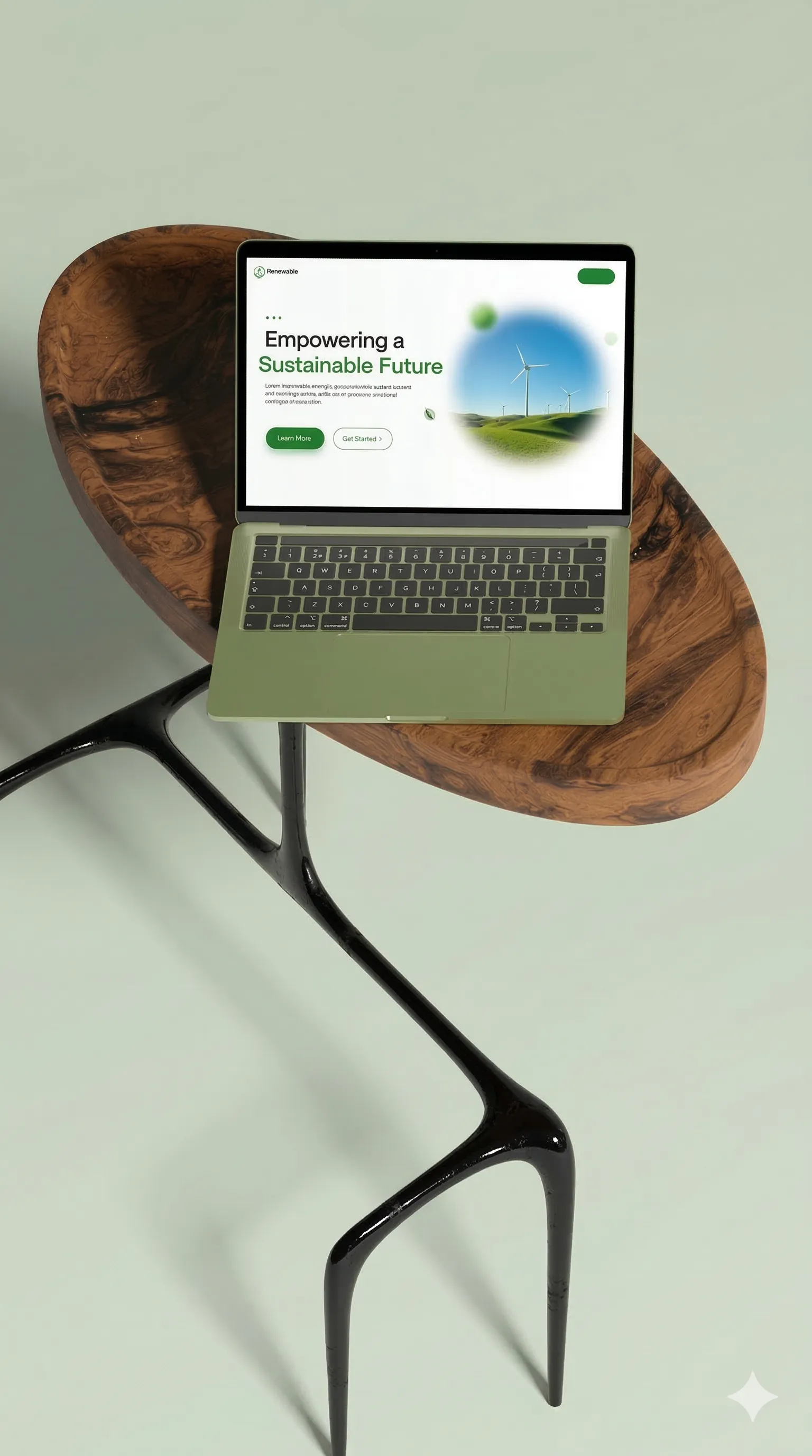 Ejemplo de escaparate digital — portátil con web profesional